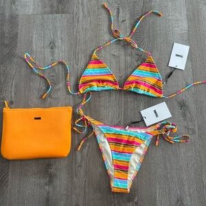 Triangl swimwear VINCA - MELON STRIPE Triangle Bikini Set